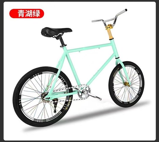 第五代死飞20自行车动作金花爆改橄榄翘头学生轻便儿童倒刹单车