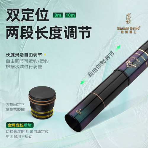 佐崎精工千代松无极刀伸缩定位多功能割草杆10米打黑打窝竿渔具 - 图2