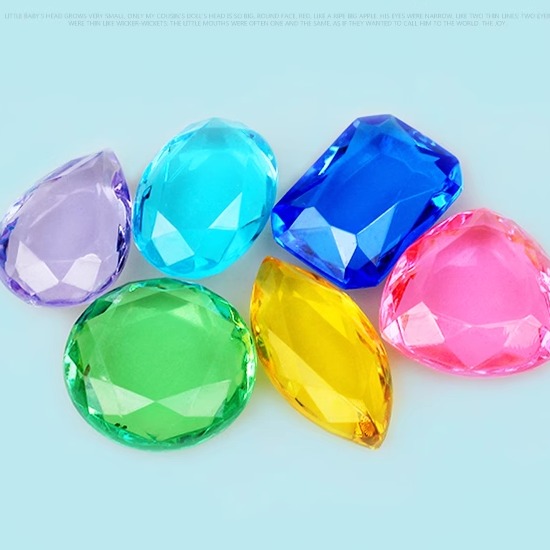 儿童宝石玩具亚克力塑料仿水晶玻璃钻石幼儿园奖励男女孩公主礼物 - 图0