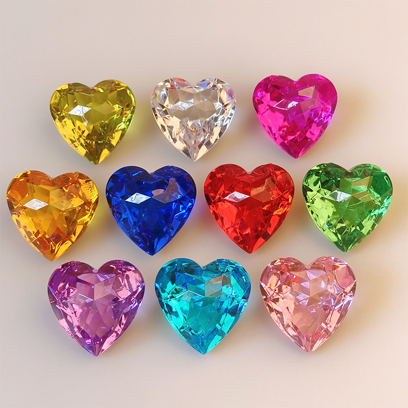 儿童宝石玩具大号心形亚克力塑料大钻石幼儿园奖励孩子圣诞节礼物