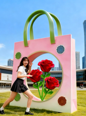 户外卡通人物精灵仙子玻璃钢雕塑玫瑰花公园景区动物园花园大摆件