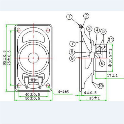 现供YY5090防水盆喇叭扬声器8Ω5W车牌识别广告道闸机充电桩6.32V - 图3