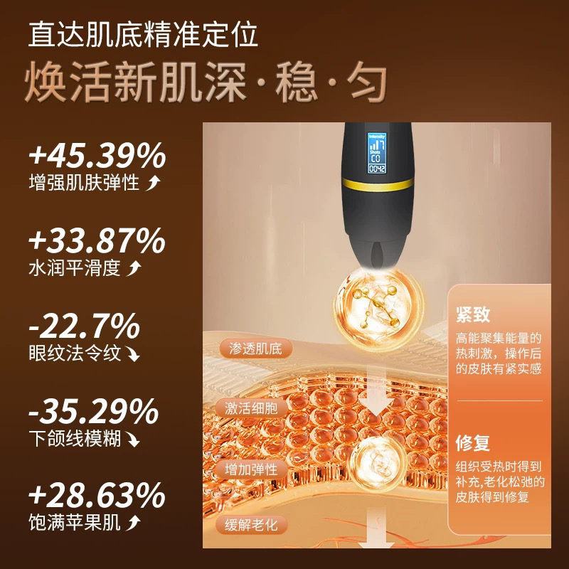 手持超声炮黑金炮聚拉提美容仪器刀hifu家用脸部提拉紧致祛法令纹-图0