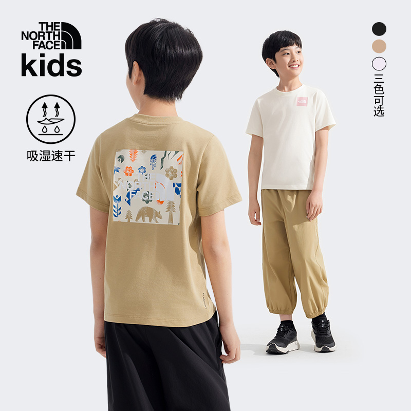 北面童装儿童印花速干男童短袖女童T恤户外新款TheNorthFace|8DCU - 图1