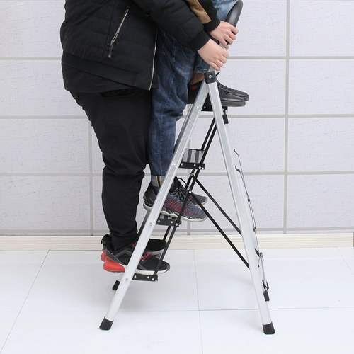 Фулин Xizi Лестница складной замок алюминиевый сплав с четырьмя штипными лестницами пяти шага из нержавеющей стали Плохая панель Плохая панель