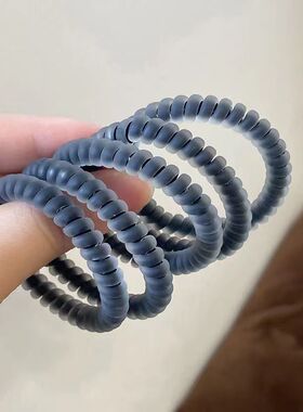 磨砂哑光电话线黑色高弹力皮筋