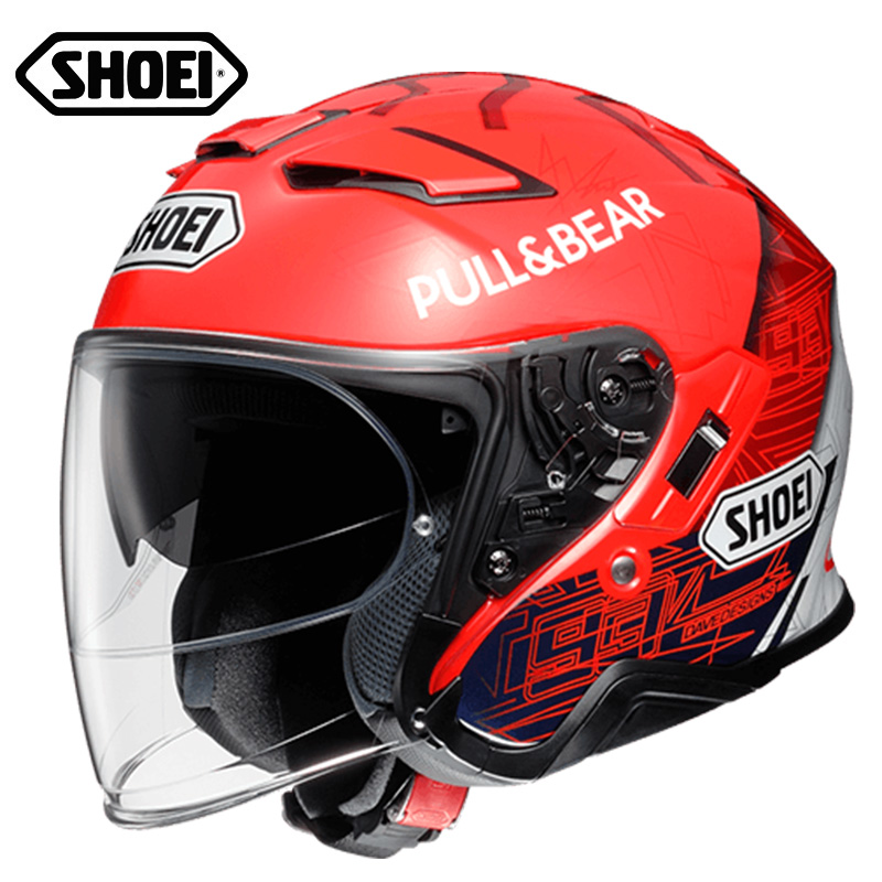 日本进口现货SHOEI J-CRUISE 2摩托车头盔双镜片半盔红蚂蚁安全帽 - 图1