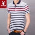 Áo thun nam Playboy nam mùa hè New Lapel Cotton Thời trang nam Áo thun nam Áo nỉ - Polo