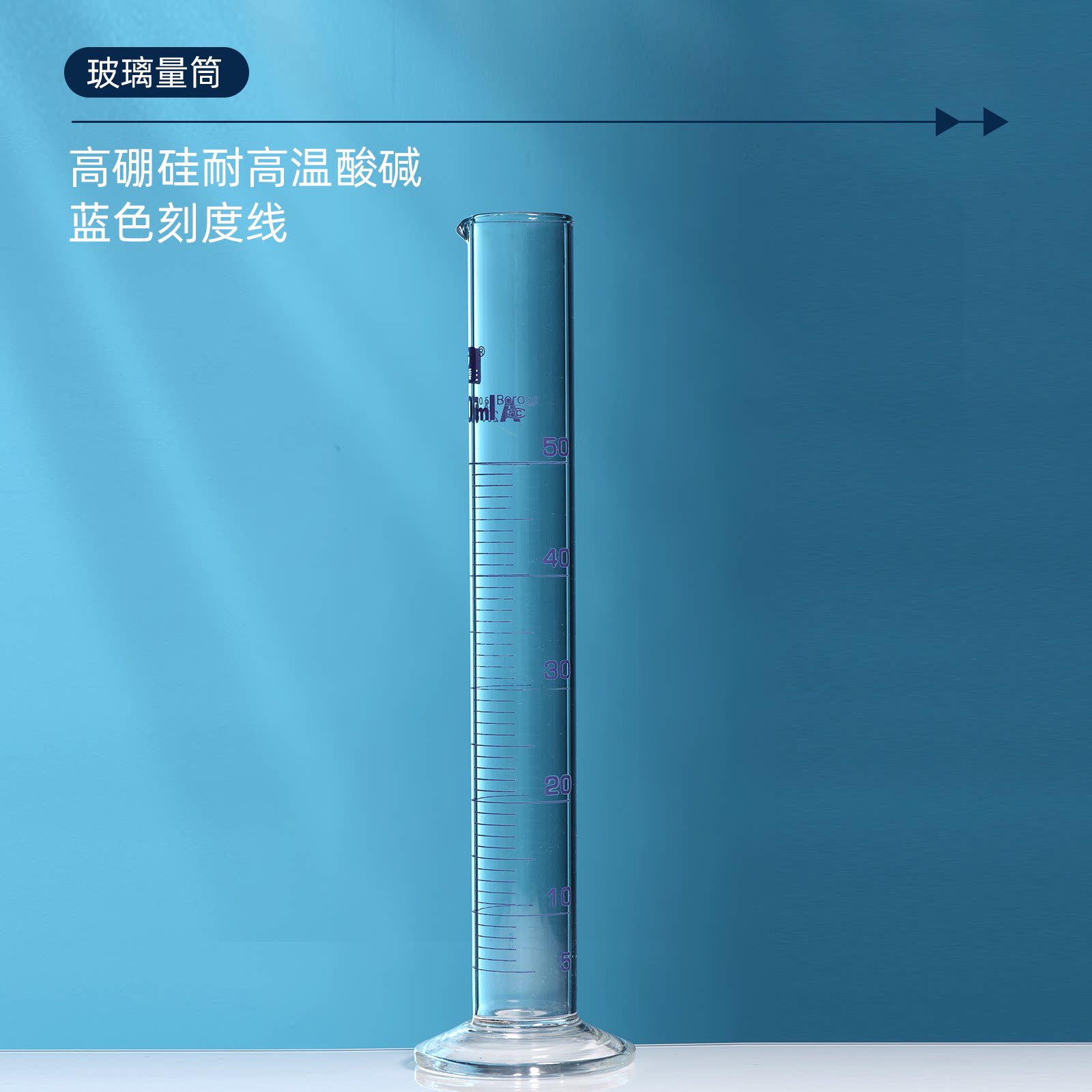 Sanaisi grade A measuring cylinder with scale lines, acid and alkali resistant