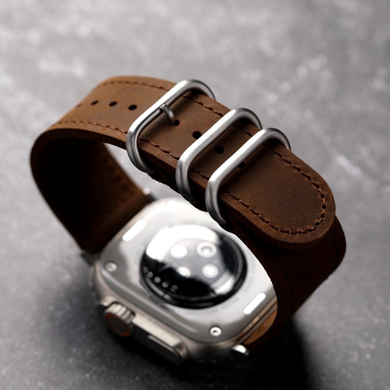 柔软复古疯马皮适配苹果 iwatch49 46MMapple watch真皮表带棕S10,淘宝优惠券,粉丝福利购,淘宝优惠卷