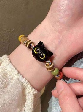 陶瓷猫咪手串情侣款设计感