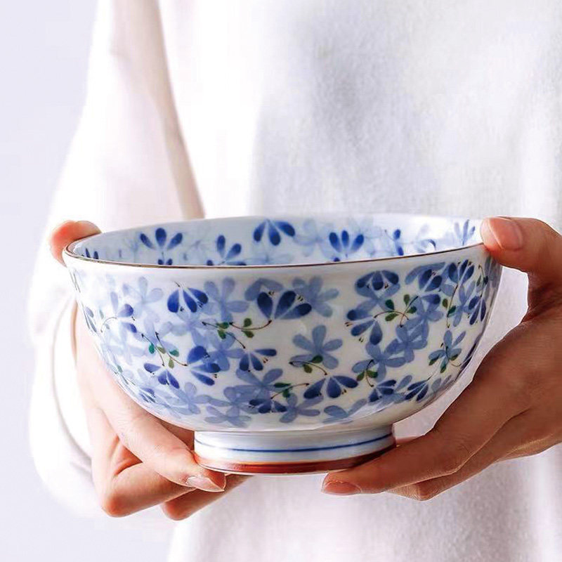 小蓝芽日本进口芽花日式餐具光峰碗碟套装家用陶瓷饭碗面碗汤碗,淘宝优惠券,粉丝福利购,淘宝优惠卷