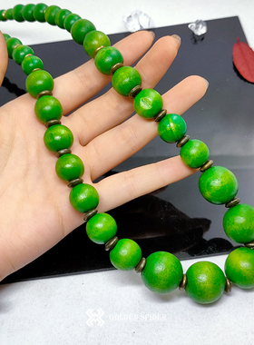 绿色木头民族古着复古精美ins