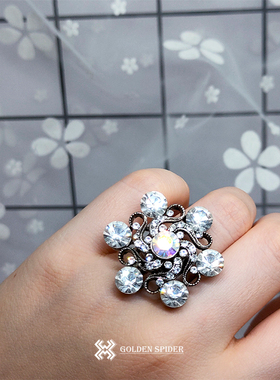 白色气质欧美风饰品戒指