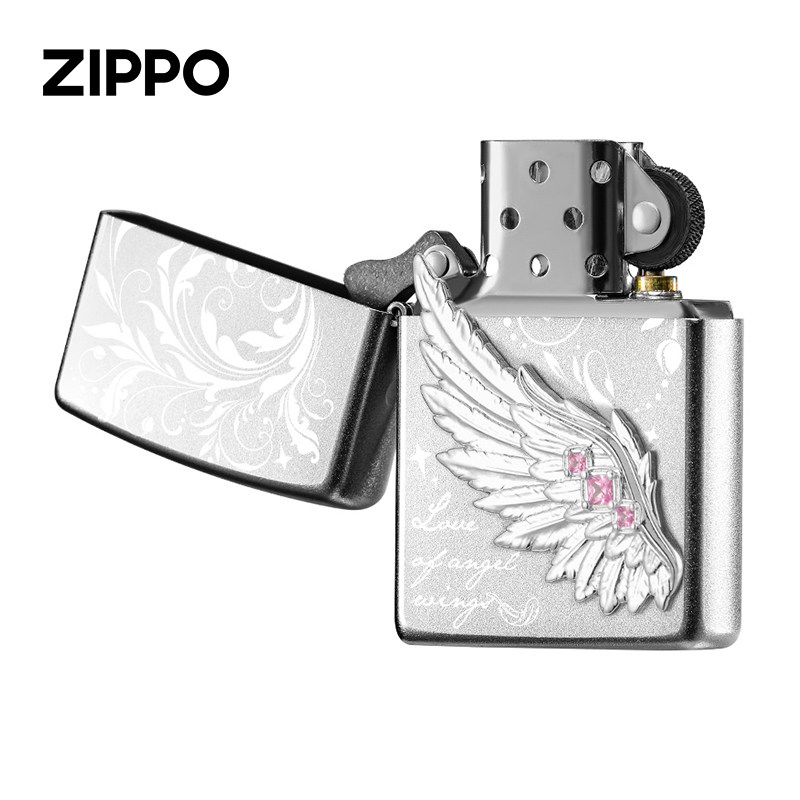 zippo打火机热恋之翼粉钻 缎纱防风煤油正品情人节春节礼物送男友,淘宝优惠券,粉丝福利购,淘宝优惠卷