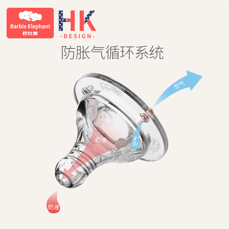 巴比象旗舰店bbet巴比象奶嘴仿真奶嘴母乳实感超柔宽口径奶嘴宝宝硅胶婴儿奶嘴2