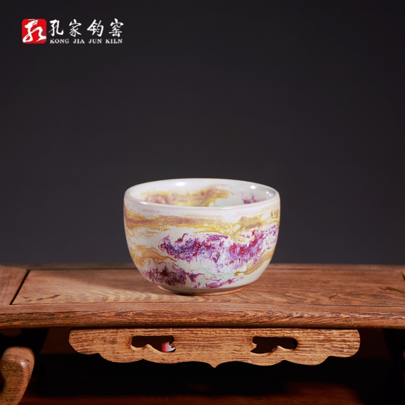 孔家钧窑[禅定杯]钧瓷主人单杯高温釉烧五彩釉日常送礼大容量 - 图0