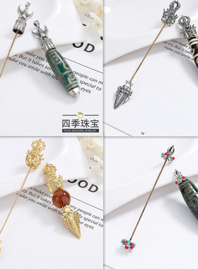 s925银弥勒佛天珠吊坠万能空托架