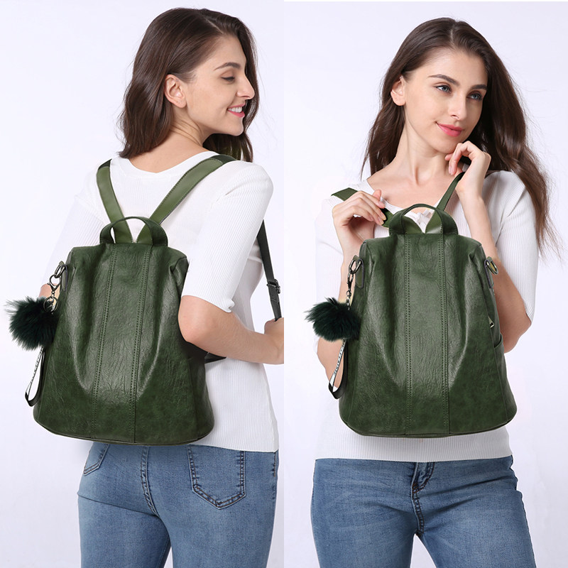 真皮双肩包女2020 binlunnu双肩背包