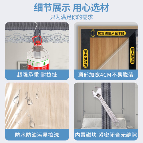 【新升级】加厚夏季保暖空调防风门帘透明挡风防冷气磁吸隔断帘 - 图3