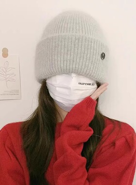 秋冬女加绒加厚保暖护耳针织帽