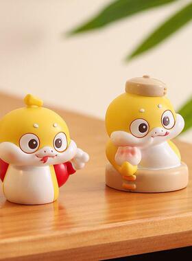 2025春节国潮生肖蛇石膏娃娃白胚彩绘涂鸦儿童diy绘画新年礼物