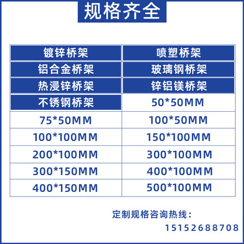热浸锌桥架65微米热镀锌电缆桥架户外锌铝镁金属槽式分隔梯式线槽 - 图1