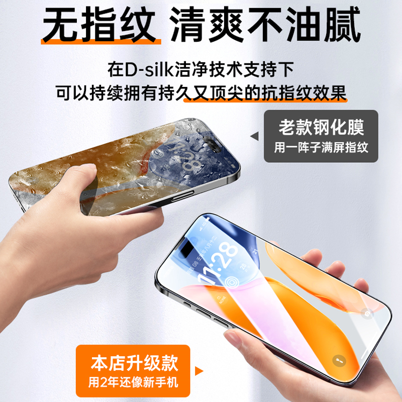 适用苹果15钢化膜14新款iPhone15ProMax手机膜13防偷窥12Pro贴膜全屏11覆盖xr防指纹Plus全包pm防尘x防摔高清-图1