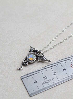 复古龙形银色链条锁骨链女款