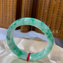 One figure natural Myanmar emerald white bottom floating green bracelet floating with spicy green emerald jade bracelet
