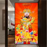 Бог богатства бриллиантские алмазные буровые бурные комнаты спальня Fortune God Drilling Cross вышивка 2023 Новая вышитая бриллианто