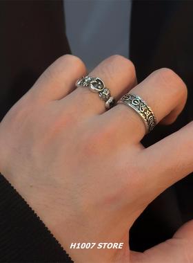 H1007欧美复古梵文戒指男女情侣