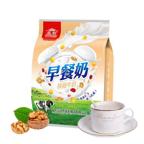 益利核桃早餐奶营养早餐免煮即冲即食代餐粉核桃牛奶早餐奶600g - 图3