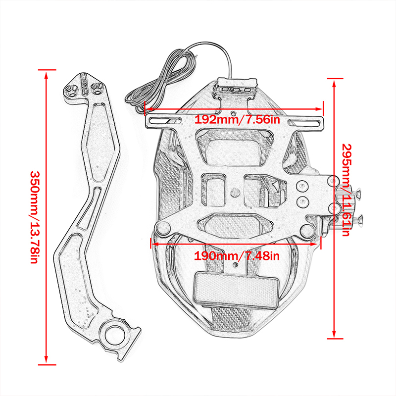 适用KYMCO AK550 AK 550 17-22年改装摩旅摩托车后挡泥板格挡板-图3