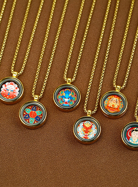 千古意钛钢彩绘唐卡擦擦