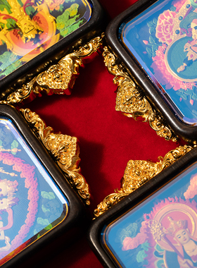 手绘擦擦唐卡吊坠黄财绿度母