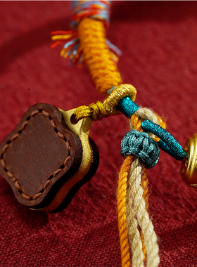 皮壳若水五彩手链唐卡嘎乌盒手编手绳五路财神眼法眼迷你彩绘擦擦