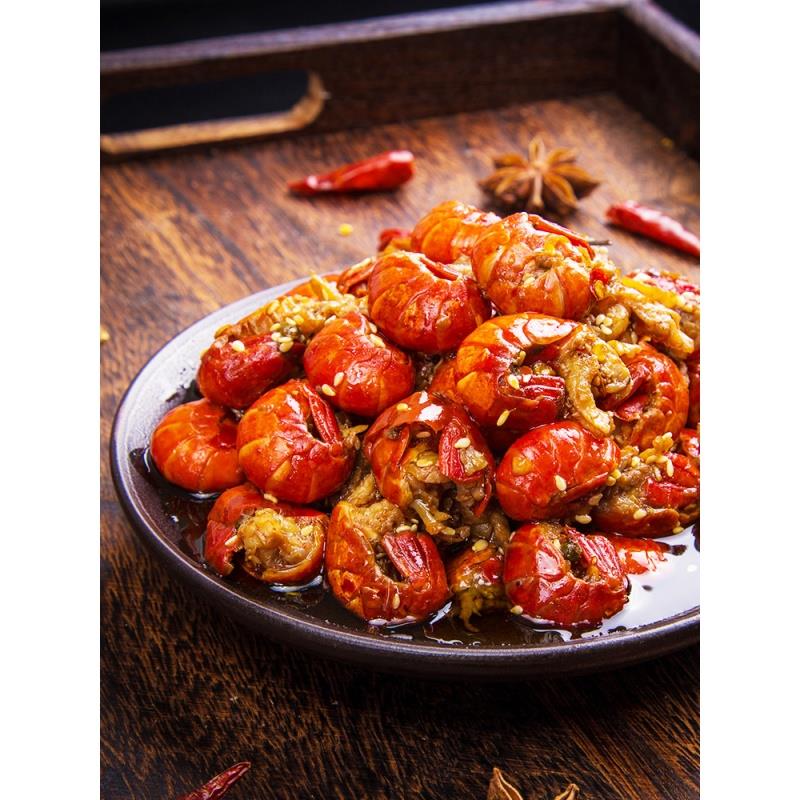 金江食品专营店【买2盒送1盒】现做麻辣小龙虾尾熟食零食即食袋装香辣胖舅舅私房1