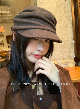 XUSH山本暗黑风羊毛混纺马术帽