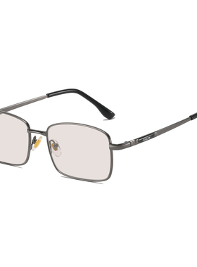 新款茶色水晶高档太阳镜户外骑行遮阳浅茶色石头镜金属灰色大框