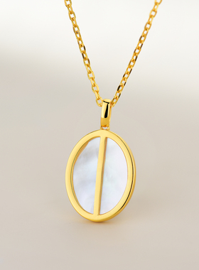 经典简约通勤款精工天然白贝吊坠