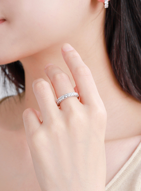卓蝶珠宝纯银镀金排戒个性指环女