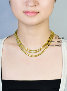 纯银镀金高级感小众ins扁蛇骨链