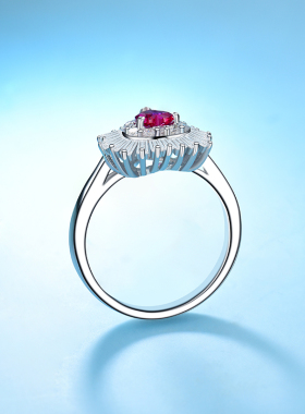 卓蝶珠宝纯银镀白金钻石戒指50分