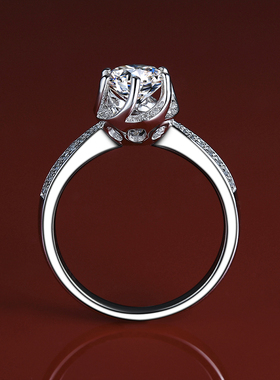 螺旋花瓣形莫桑石1克拉奢华钻戒