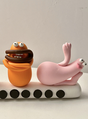 车载摆件小怪兽搞怪有趣丑萌原创创意树脂黏土摆件玩具