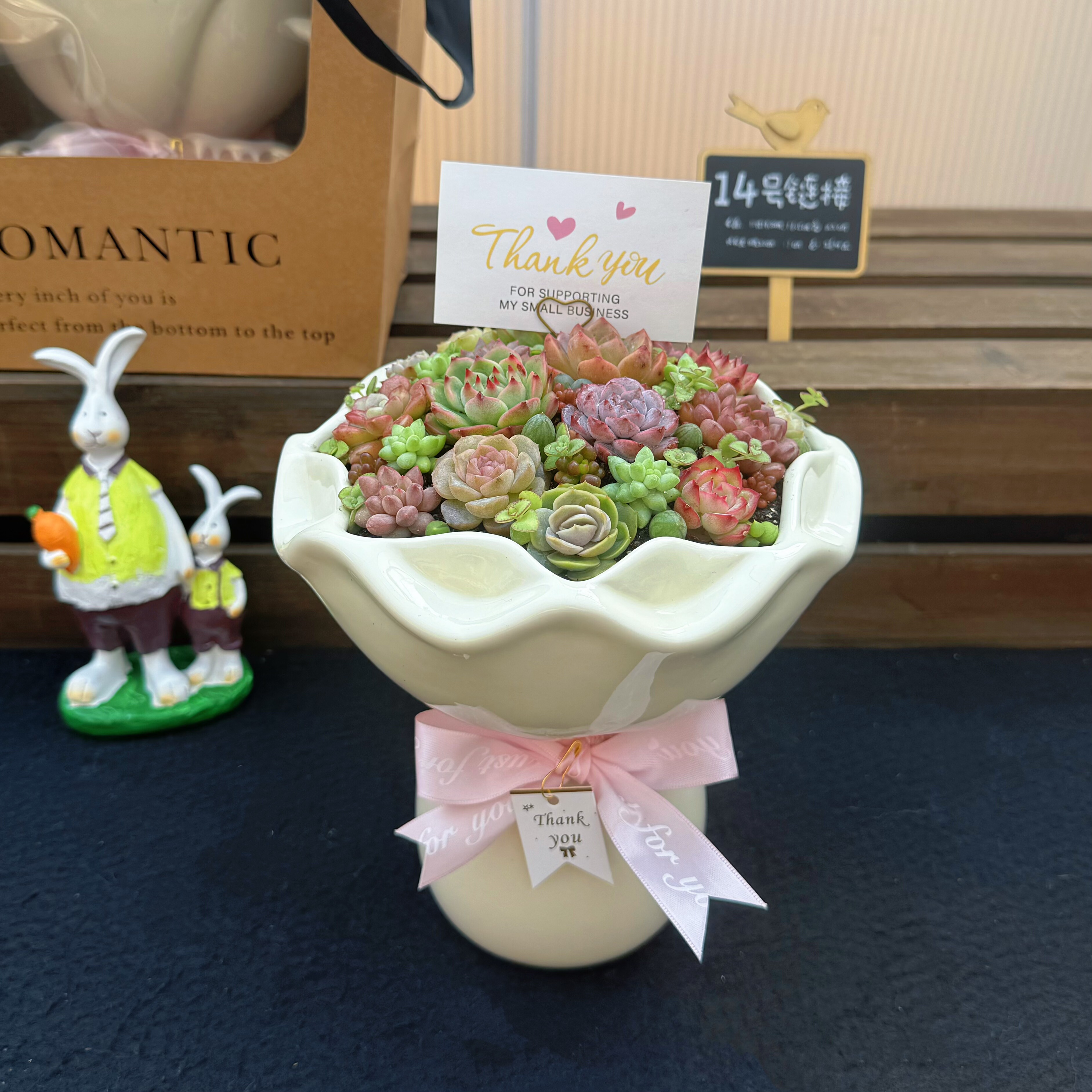 多肉植物花束手捧花组合拼盘带盆带土栽好成品 节日创意礼物礼盒,淘宝优惠券,粉丝福利购,淘宝优惠卷