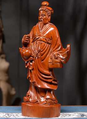 神医华佗实木质雕刻摆件工艺品