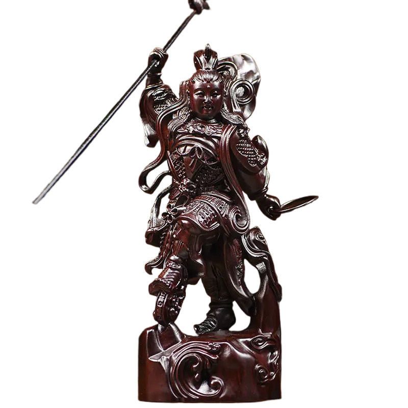 黑檀木雕哪吒摆件实木整木桌面摆设家居客厅办公室装饰工艺品送礼