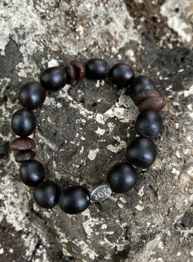 原创设计手链手串植物种子手串无患子咖啡豆搭配手串